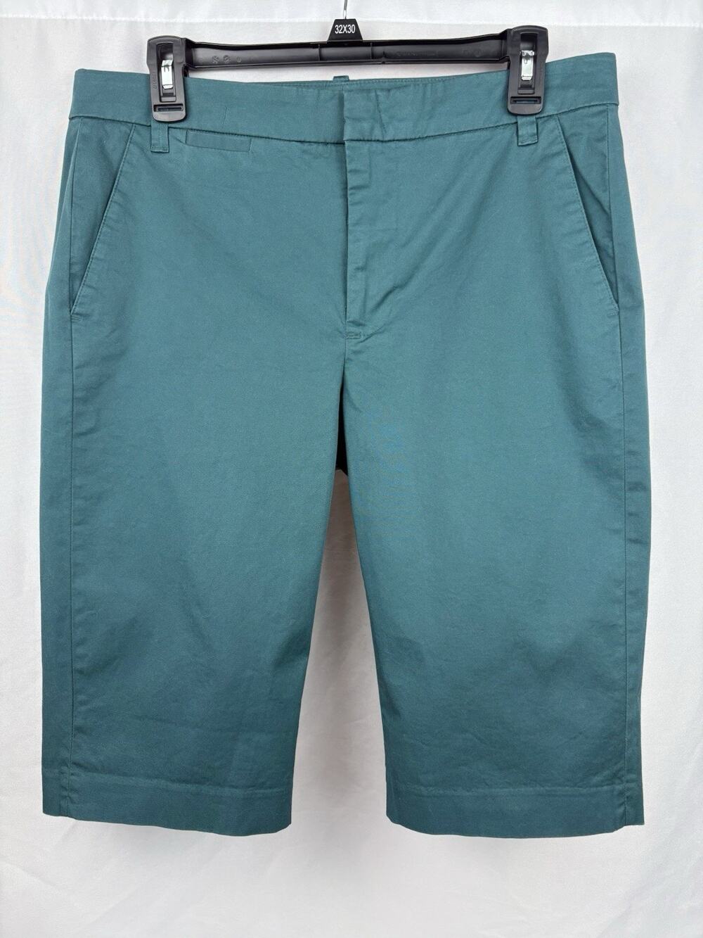 Vince Women’s Size 10 Mid Rise Bermuda Chino Shorts Cotton Stretch Teal